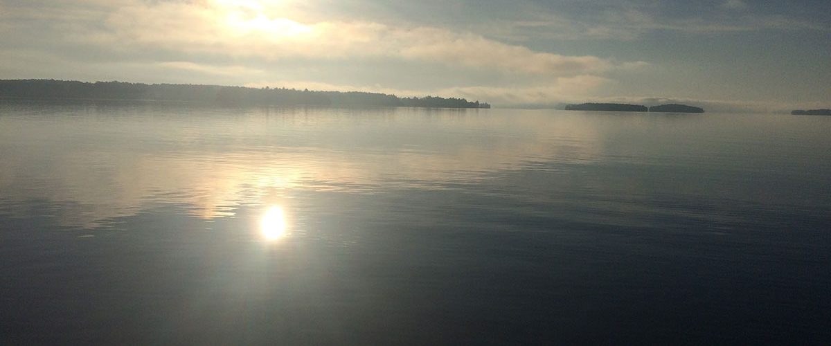 Sunset over lake